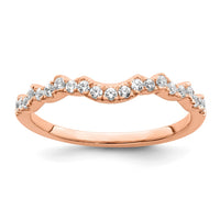 Load image into Gallery viewer, 14k Rose Gold 1/5 carat Diamond Contoured Complete Wedding band
