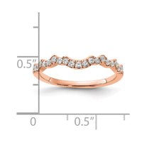 Load image into Gallery viewer, 14k Rose Gold 1/4 carat Diamond Contoured Complete Wedding band
