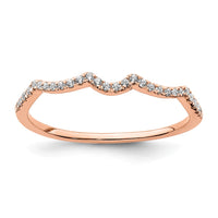 Load image into Gallery viewer, 14k Rose Gold 1/15 carat Diamond Contoured Complete Wedding Band
