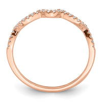 Load image into Gallery viewer, 14k Rose Gold 1/15 carat Diamond Contoured Complete Wedding Band
