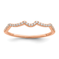 Load image into Gallery viewer, 14k Rose Gold 1/15 carat Diamond Contoured Complete Wedding Band
