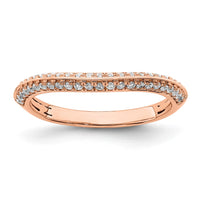 Load image into Gallery viewer, 14k Rose Gold 1/4 carat Diamond Contoured Complete Wedding band
