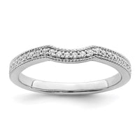 Load image into Gallery viewer, 14k White Gold 1/8 carat Diamond Contoured Complete Wedding Band
