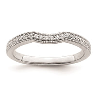 Load image into Gallery viewer, 14k White Gold 1/8 carat Diamond Contoured Complete Wedding Band
