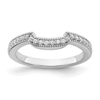Load image into Gallery viewer, 14k White Gold 1/6 carat Diamond Contoured Complete Wedding Band

