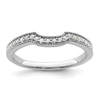 Load image into Gallery viewer, 14k White Gold 1/6 carat Diamond Contoured Complete Wedding Band
