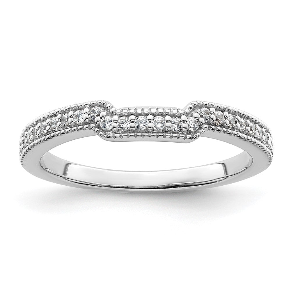 14k White Gold 1/8 carat Diamond Complete Wedding Band