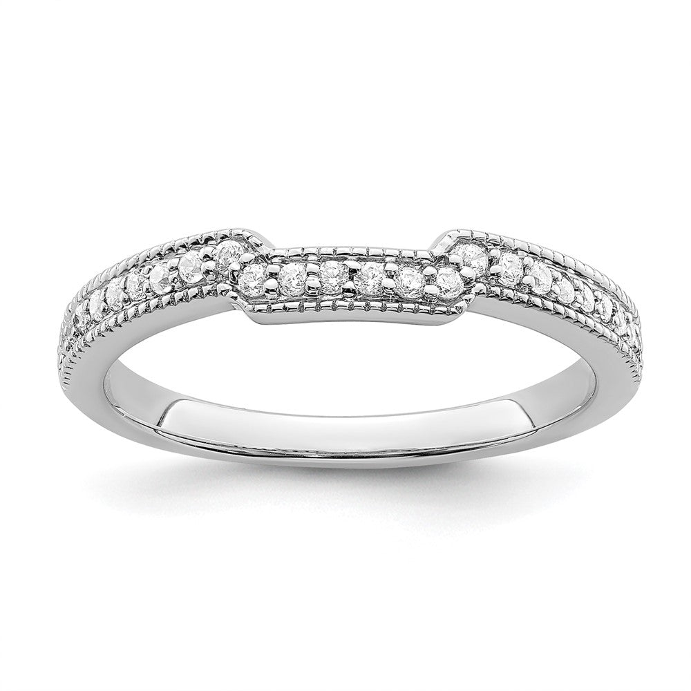14k White Gold 1/6 carat Diamond Complete Wedding Band