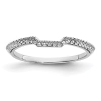 Load image into Gallery viewer, 14k White Gold 1/8 carat Diamond Contoured Complete Wedding Band
