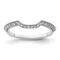 Load image into Gallery viewer, 14k White Gold 1/15 carat Diamond Contoured Complete Wedding Band
