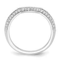 Load image into Gallery viewer, 14k White Gold 1/8 carat Diamond Contoured Complete Wedding Band
