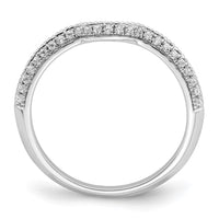 Load image into Gallery viewer, 14k White Gold 1/8 carat Diamond Contoured Complete Wedding Band
