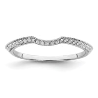 Load image into Gallery viewer, 14k White Gold 1/8 carat Diamond Contoured Complete Wedding Band
