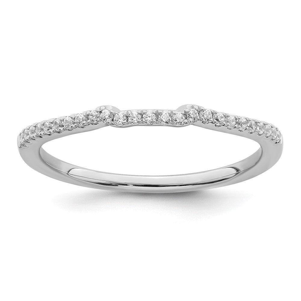 14k White Gold 1/15 carat Diamond Complete Wedding Band