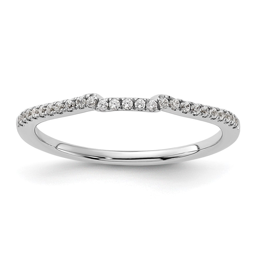 14k White Gold 1/8 carat Diamond Complete Wedding Band