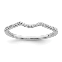 Load image into Gallery viewer, 14k White Gold 1/15 carat Diamond Contoured Complete Wedding Band
