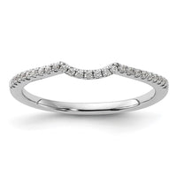 Load image into Gallery viewer, 14k White Gold 1/8 carat Diamond Contoured Complete Wedding Band
