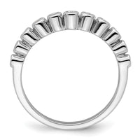 Load image into Gallery viewer, 14k White Gold 1/6 carat Diamond Bezel Contoured Complete Wedding Band

