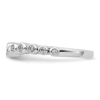 Load image into Gallery viewer, 14k White Gold 1/6 carat Diamond Bezel Contoured Complete Wedding Band
