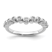 Load image into Gallery viewer, 14k White Gold 1/6 carat Diamond Bezel Contoured Complete Wedding Band
