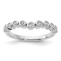 Load image into Gallery viewer, 14k White Gold 1/4 carat Diamond Bezel Contoured Complete Wedding Band
