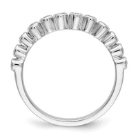 Load image into Gallery viewer, 14k White Gold 1/6 carat Diamond Bezel Contoured Complete Wedding Band
