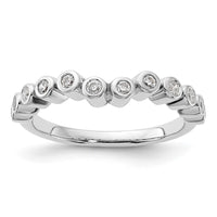 Load image into Gallery viewer, 14k White Gold 1/4 carat Diamond Bezel Contoured Complete Wedding Band
