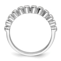 Load image into Gallery viewer, 14k White Gold 1/6 carat Diamond Bezel Contoured Complete Wedding Band
