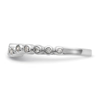 Load image into Gallery viewer, 14k White Gold 1/6 carat Diamond Bezel Contoured Complete Wedding Band
