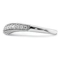 Load image into Gallery viewer, 14k White Gold 1/4 carat Diamond Contoured Complete Wedding Band
