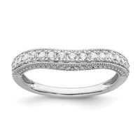 Load image into Gallery viewer, 14k White Gold 1/4 carat Diamond Contoured Complete Wedding Band
