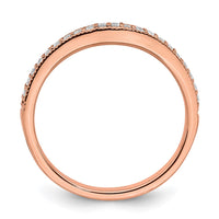 Load image into Gallery viewer, 14k Rose Gold 1/8 carat Diamond Contoured Complete Wedding Band
