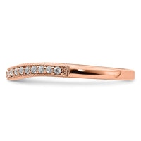 Load image into Gallery viewer, 14k Rose Gold 1/8 carat Diamond Contoured Complete Wedding Band
