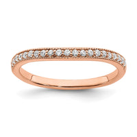 Load image into Gallery viewer, 14k Rose Gold 1/8 carat Diamond Contoured Complete Wedding Band

