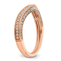 Load image into Gallery viewer, 14k Rose Gold 1/3 carat Diamond Contoured Complete Wedding Band
