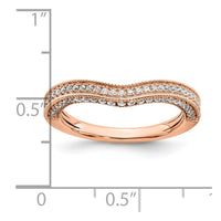 Load image into Gallery viewer, 14k Rose Gold 1/3 carat Diamond Contoured Complete Wedding Band
