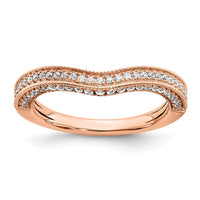 Load image into Gallery viewer, 14k Rose Gold 1/3 carat Diamond Contoured Complete Wedding Band

