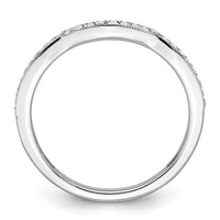 Load image into Gallery viewer, 14k White Gold 1/8 carat Diamond Contoured Complete Wedding Band
