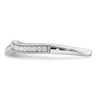 Load image into Gallery viewer, 14k White Gold 1/8 carat Diamond Contoured Complete Wedding Band
