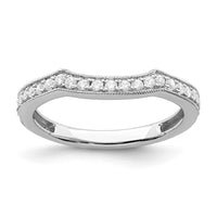 Load image into Gallery viewer, 14k White Gold 1/8 carat Diamond Contoured Complete Wedding Band

