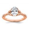 14k Rose Gold Semi-mount Diamond Oval Center Engagement Ring