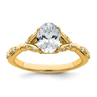 Load image into Gallery viewer, 14k Semi-mount Diamond Oval Center Engagement Ring
