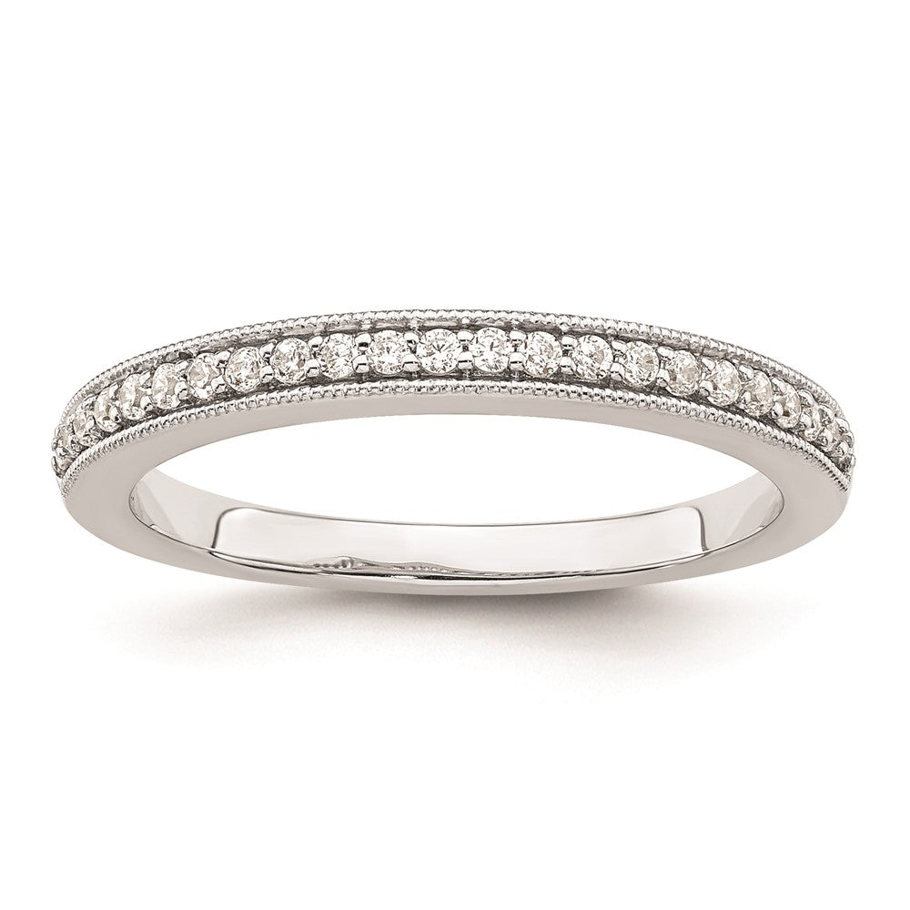 14K White Gold 1/6 carat Diamond Complete Wedding Band