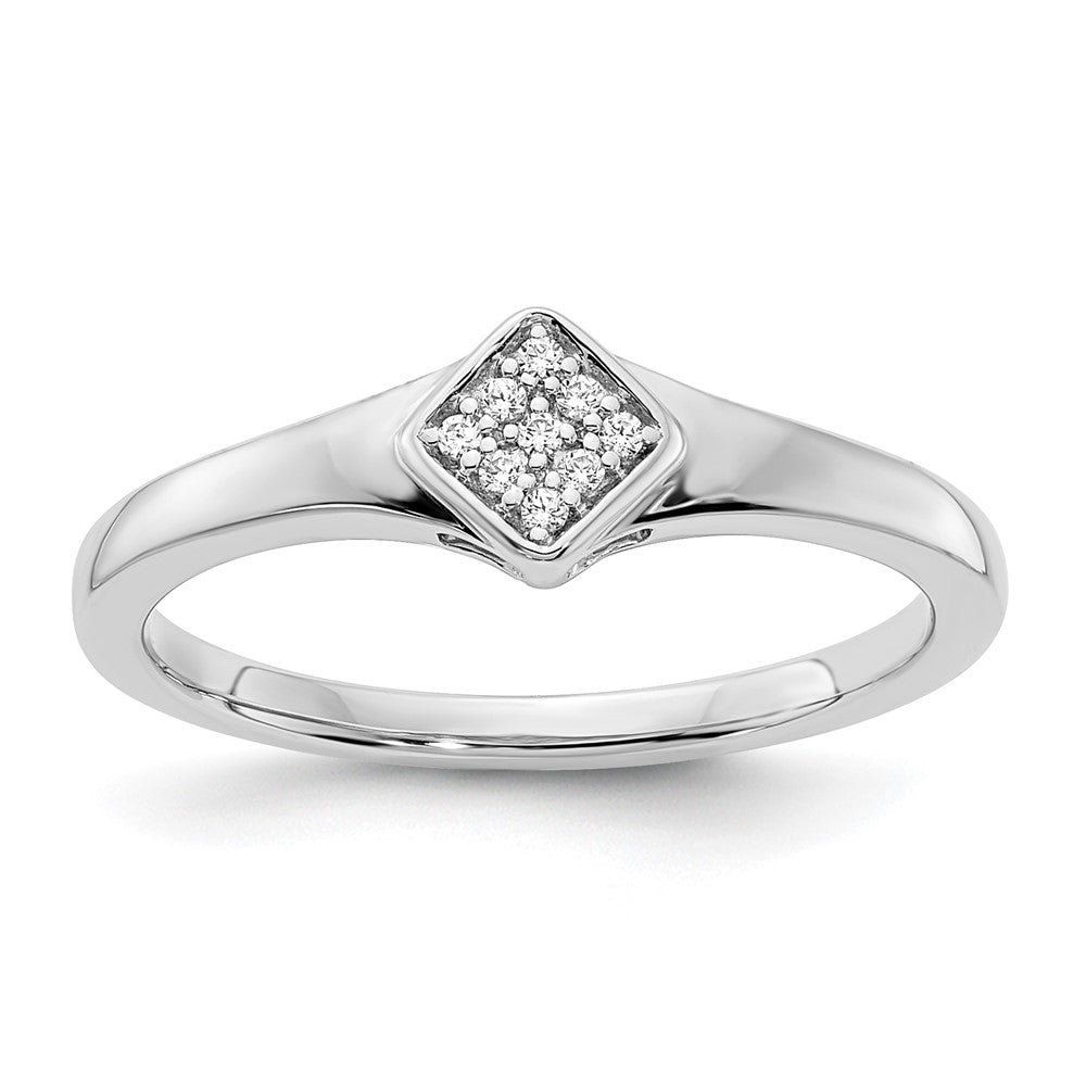 14k White Gold Polished Fancy Diamond Ring
