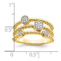Load image into Gallery viewer, 14k Polished Pave Circles Multi-band Diamond Ring
