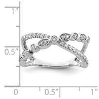 Load image into Gallery viewer, 14k White Gold Polished Criss Cross Diamond Ring
