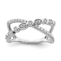 Load image into Gallery viewer, 14k White Gold Polished Criss Cross Diamond Ring
