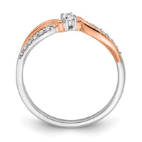 Load image into Gallery viewer, 14k Two-tone White &amp; Rose Polished Fancy Diamond Ring
