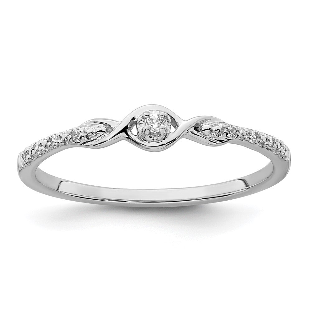 14k White Gold Polished Fancy Diamond Ring