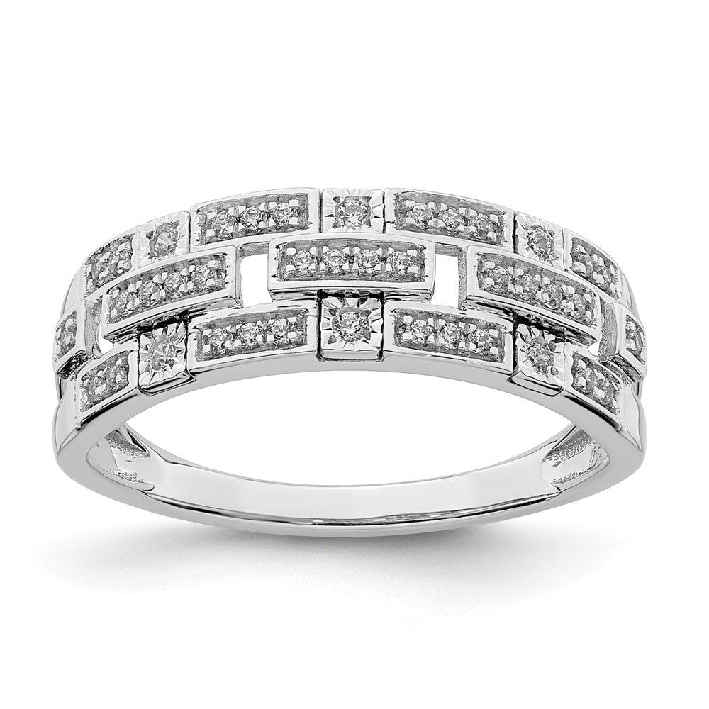 14k White Gold Polished Fancy Diamond Ring